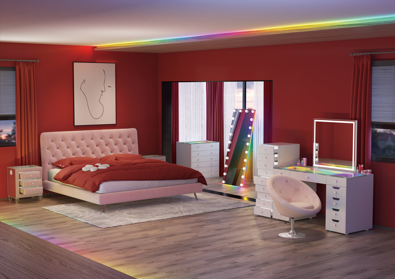 How to decorate your bedroom by makeup table furniture?