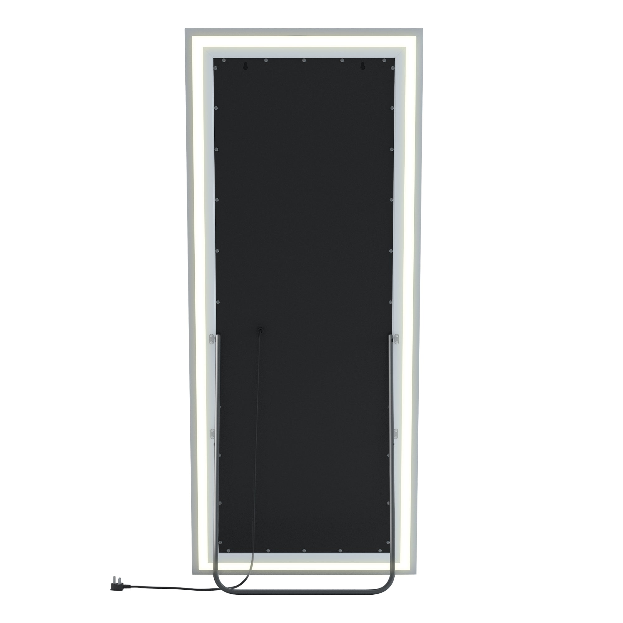 This full-length vanity mirror features a black finish on the back and a detachable stand, making it both premium and convenient.