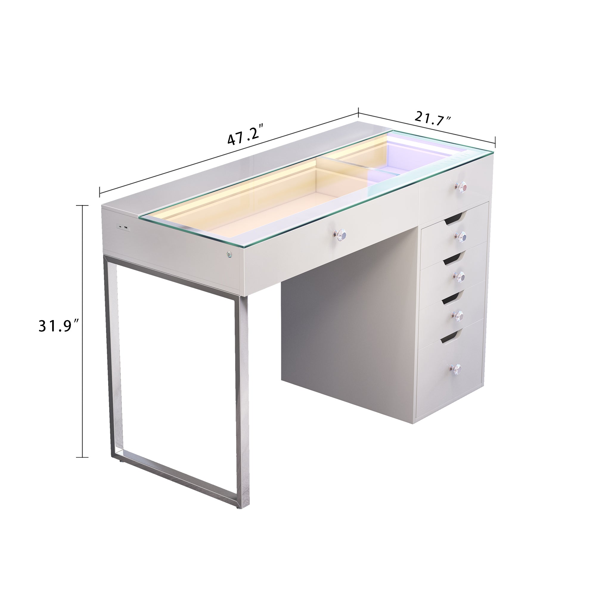 VANITII Diana Vanity Desk Pro - 6 Storage Drawers Makeup Vanity