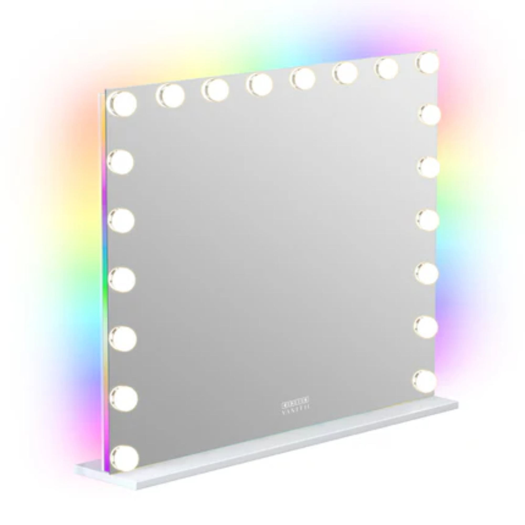 VANITII Hollywood Vanity Mirror features 18 dimmable LED bulbs,built in bluetooth speakers,smart touch control and RGB LED light strip.