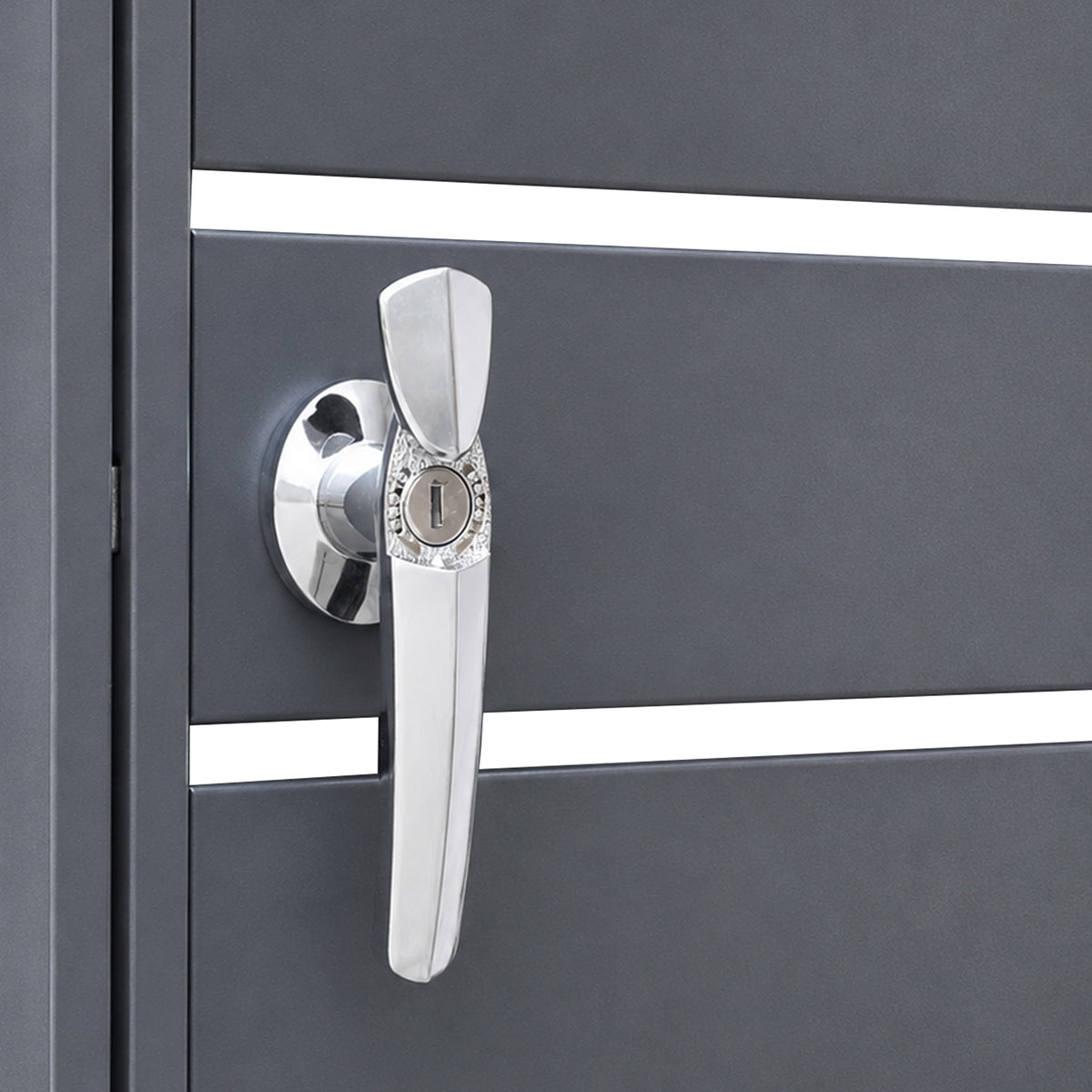 240L GREY SINGLE-DOOR STEEL TRASH CAN ENCLOSURE