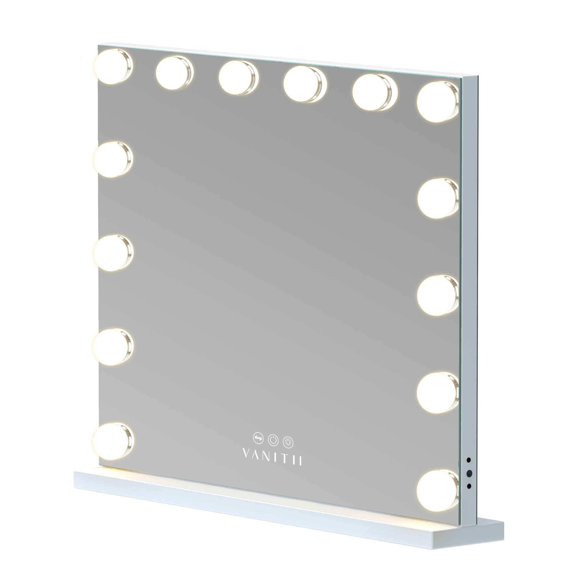 VANITII Vanity Mirror ifeatures 14 adjustable light bulbs of 3 different color temperatures, smart touch control, and a detachable base. The frame of the mirror is designed in a simple white style and perfectly combines beauty and functionality.