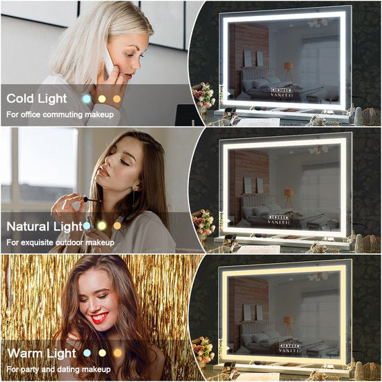 VANITII Crystal Hollywood Vanity Mirror with Bluetooth Speaker