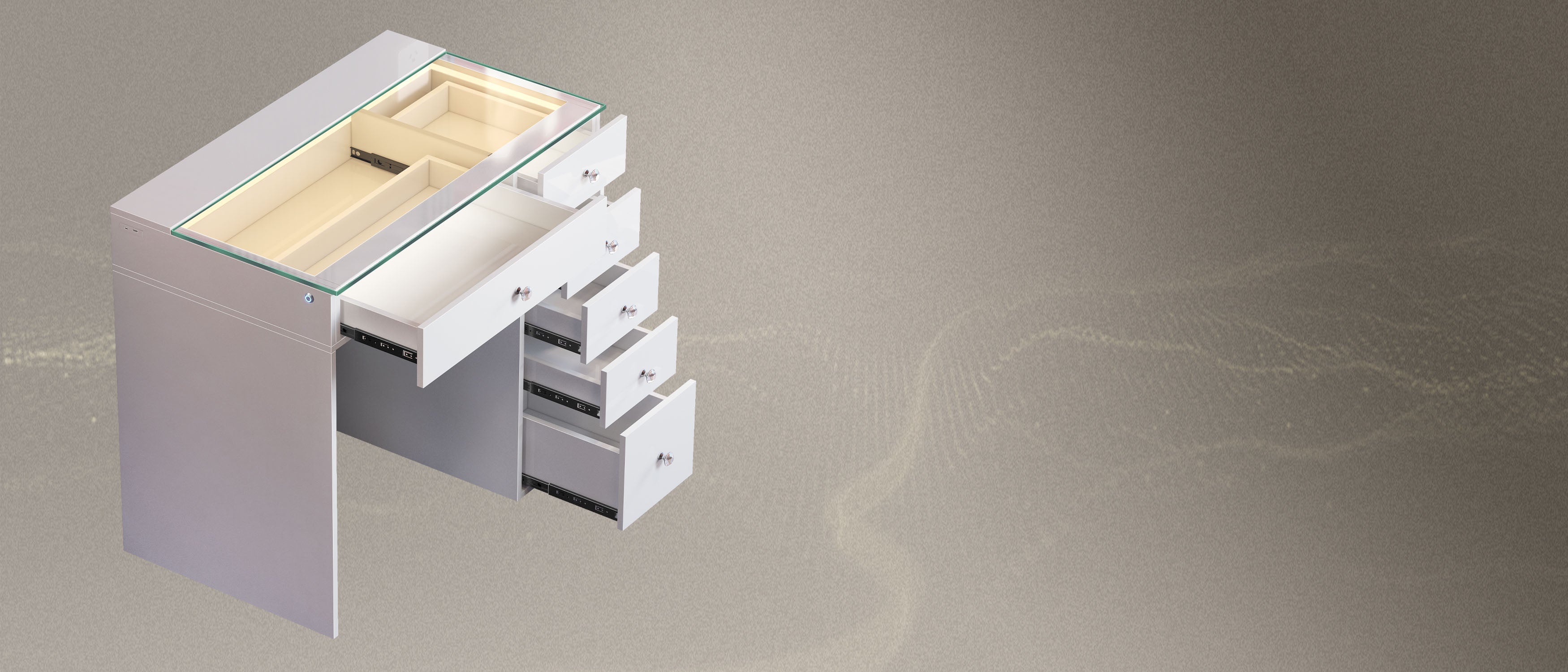 Diana dressing table with adjustable light and drawers – VANITII UK