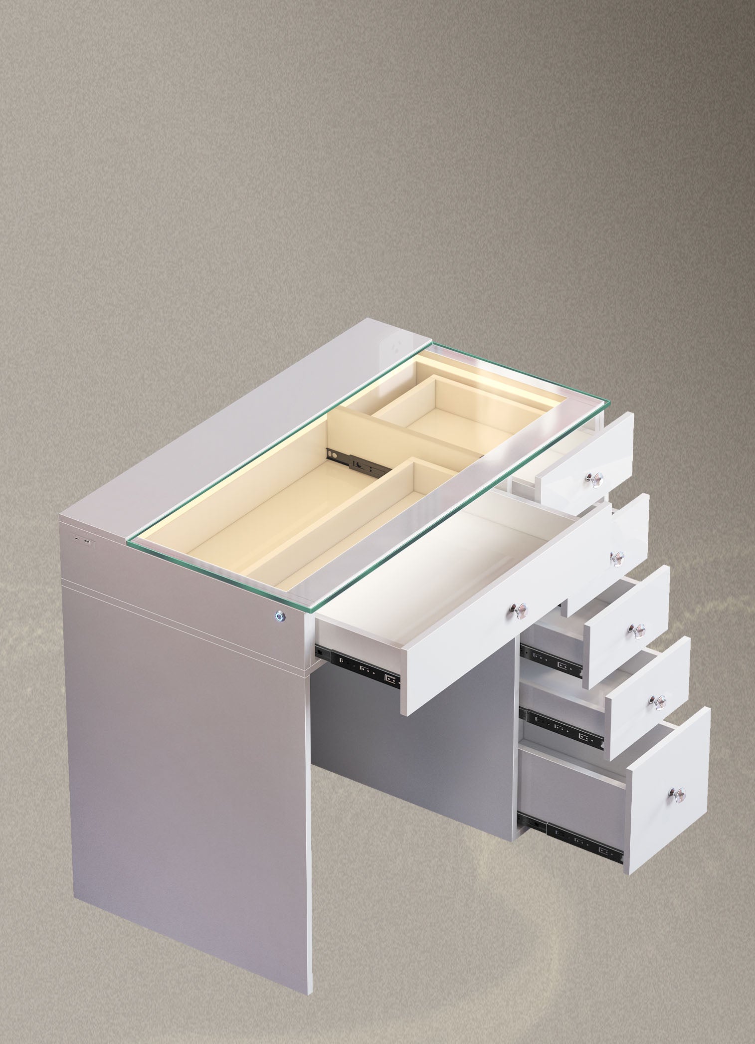 VANITII Diana Dressing Table with adjustable light and drawers