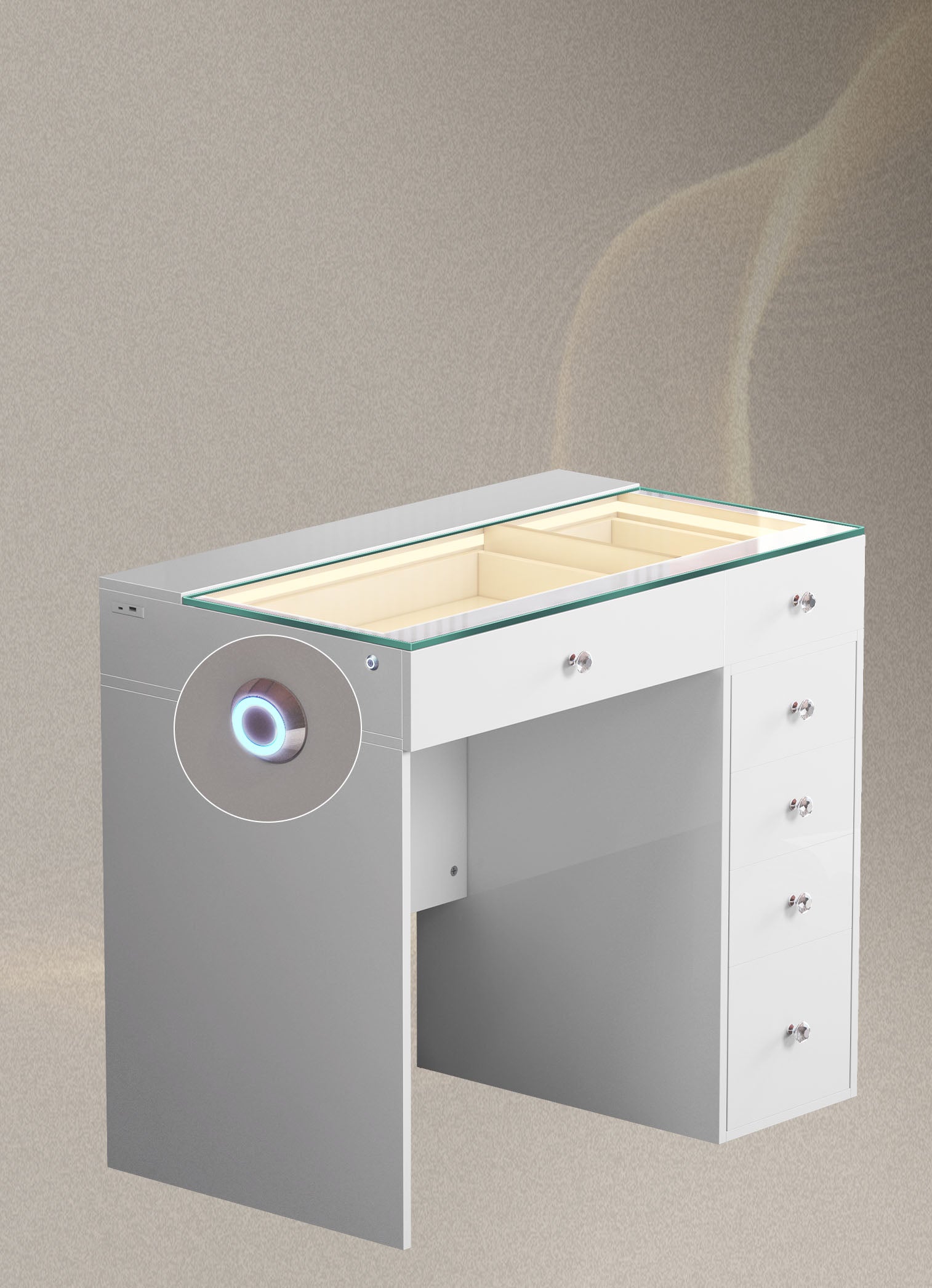 Elegant All-glass Tabletop-Diana series by Vanitii Vanitii