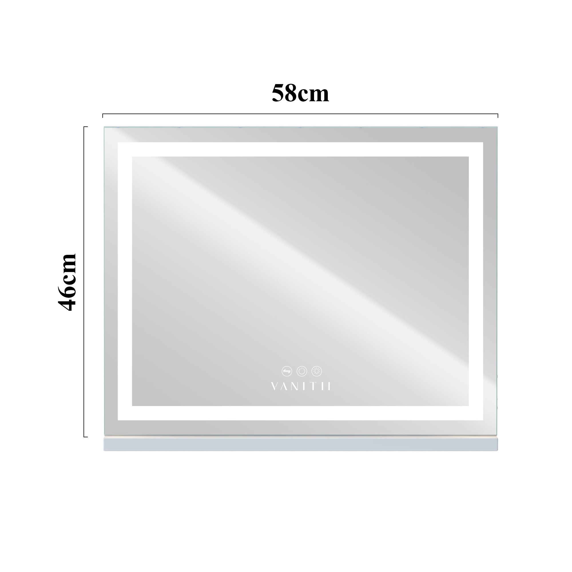 Size of VANITII Led Strip Vanity Mirror
