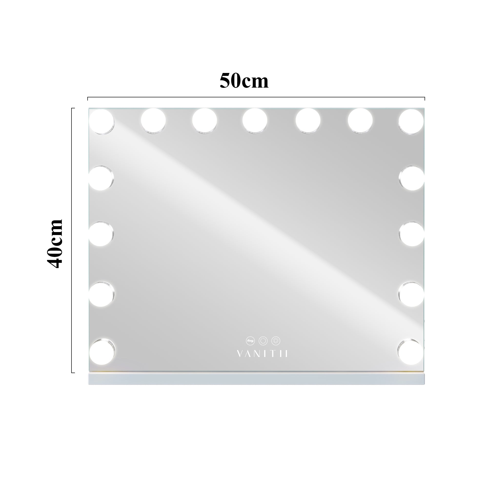 Size of VANITII Vanity 14 bulbs Light Mirror.