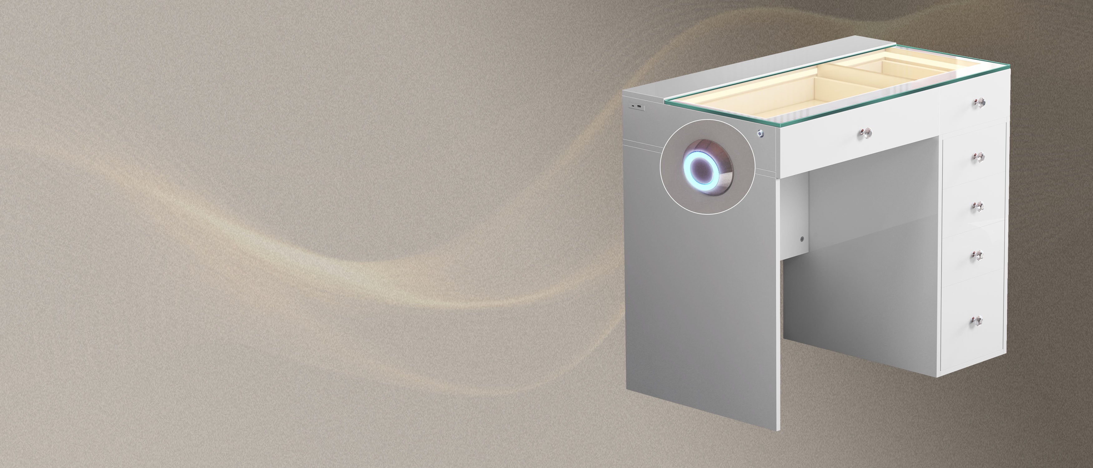 Elegant All-glass Tabletop-Diana series by Vanitii