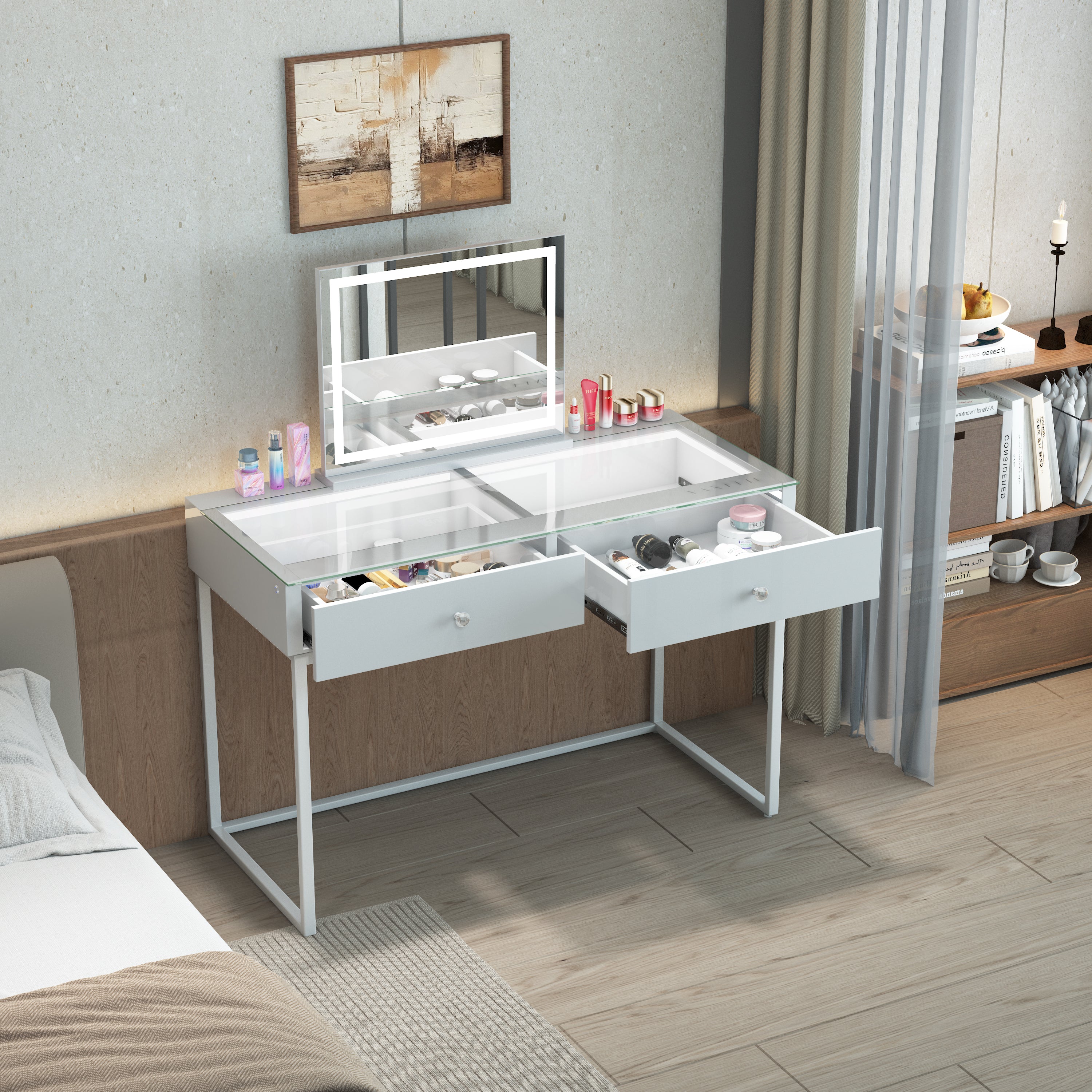 VANITII Alice Vanity Desk Pro with LED mirror