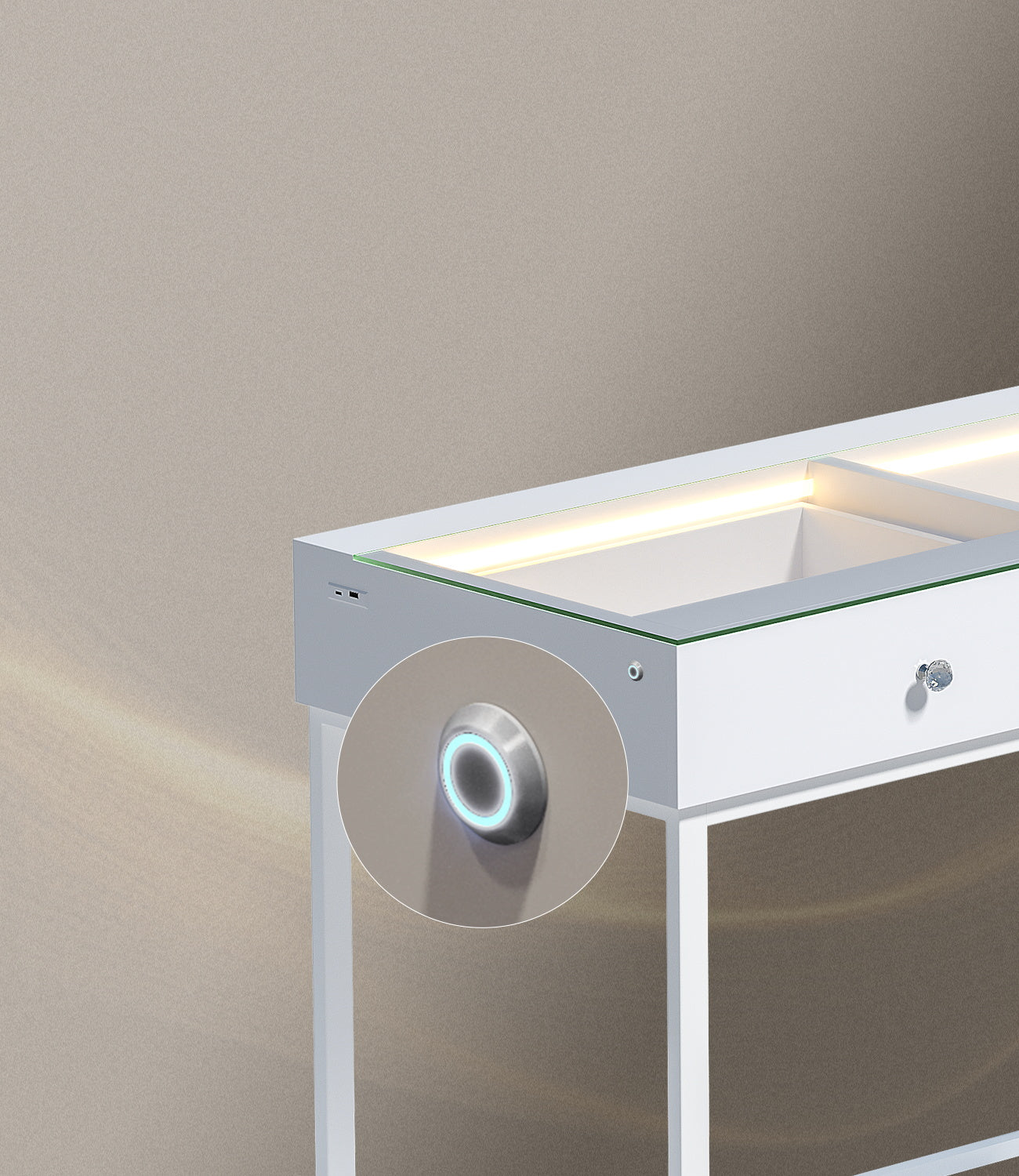 High Quality Glass Tabletop & Turn of/off Light