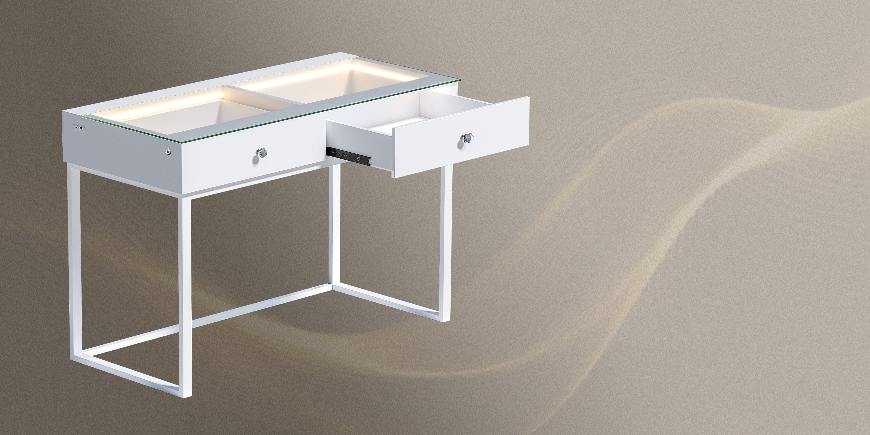 Alice vanity mirror with large space drawers