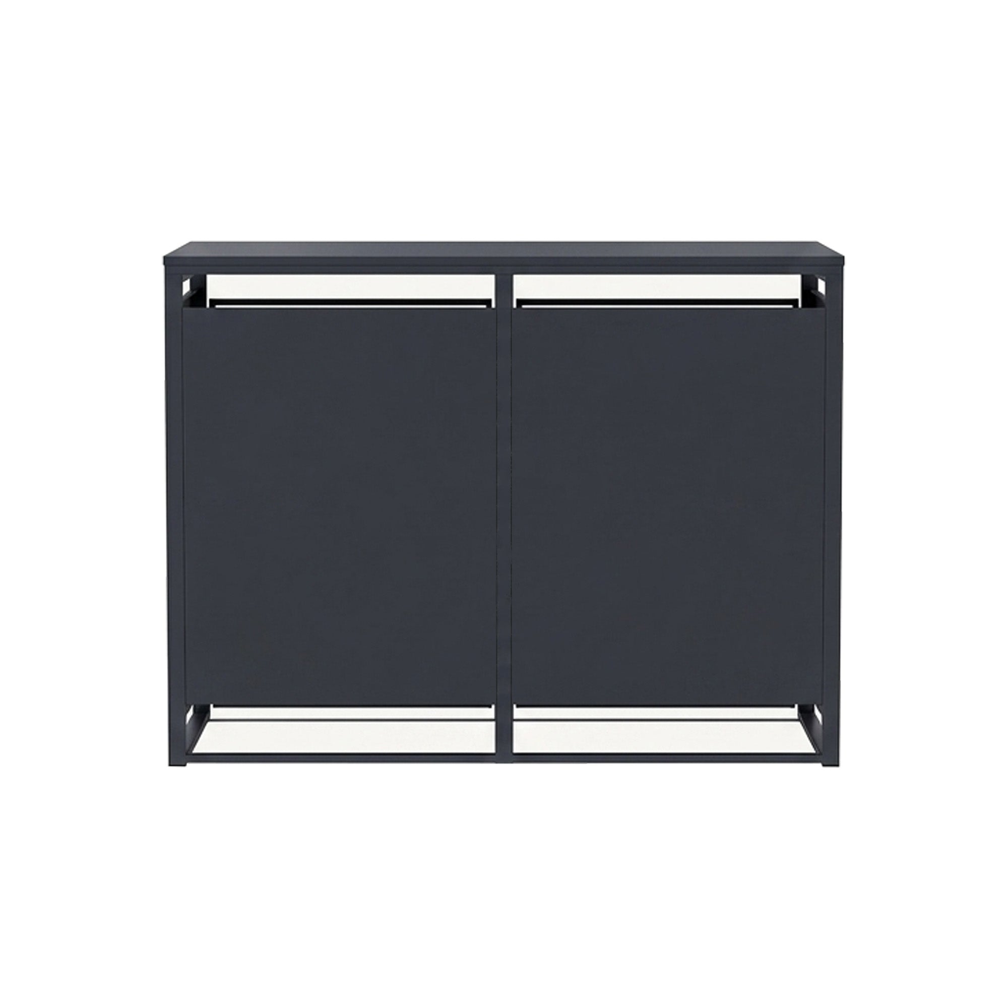 Double-Door Stell Trash Can Enlosure With  Nature Wood Grain Front Door