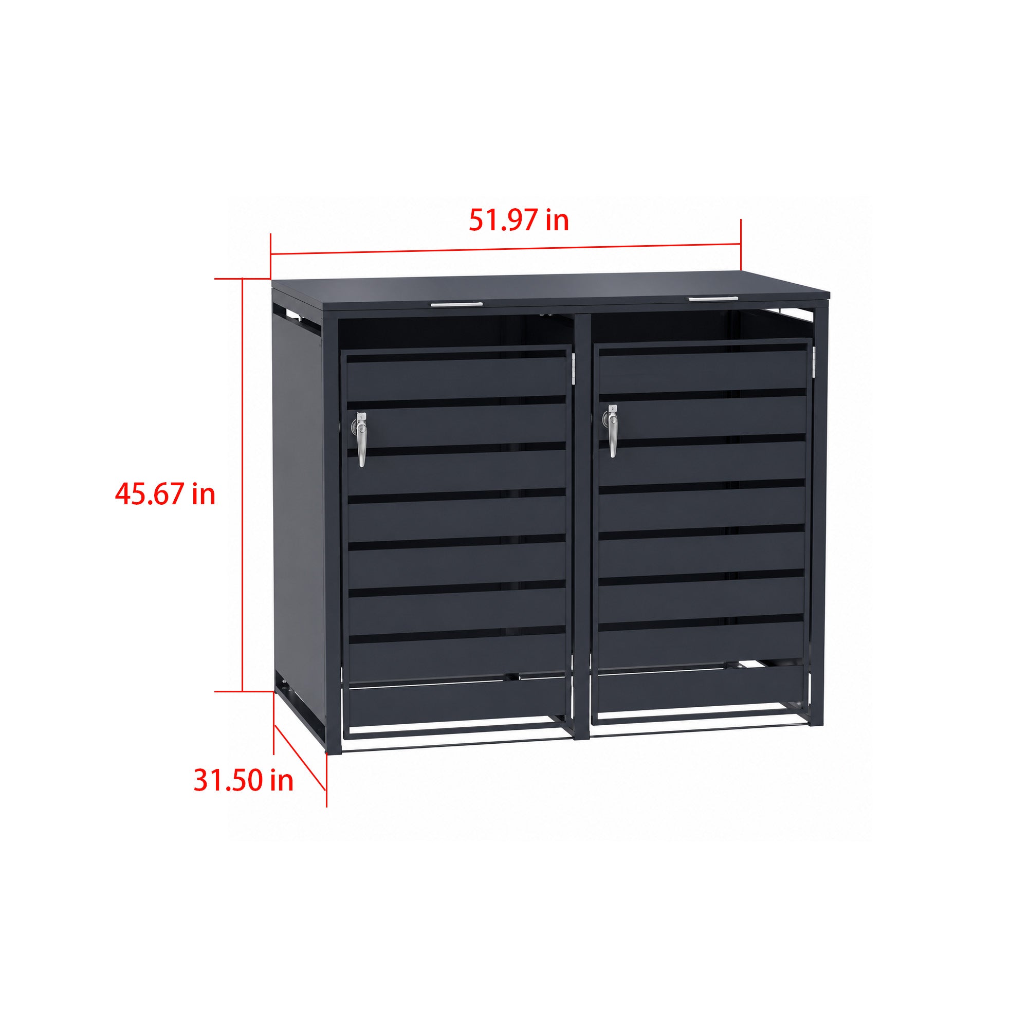 Double-Door Steel Trash Can Enclosure