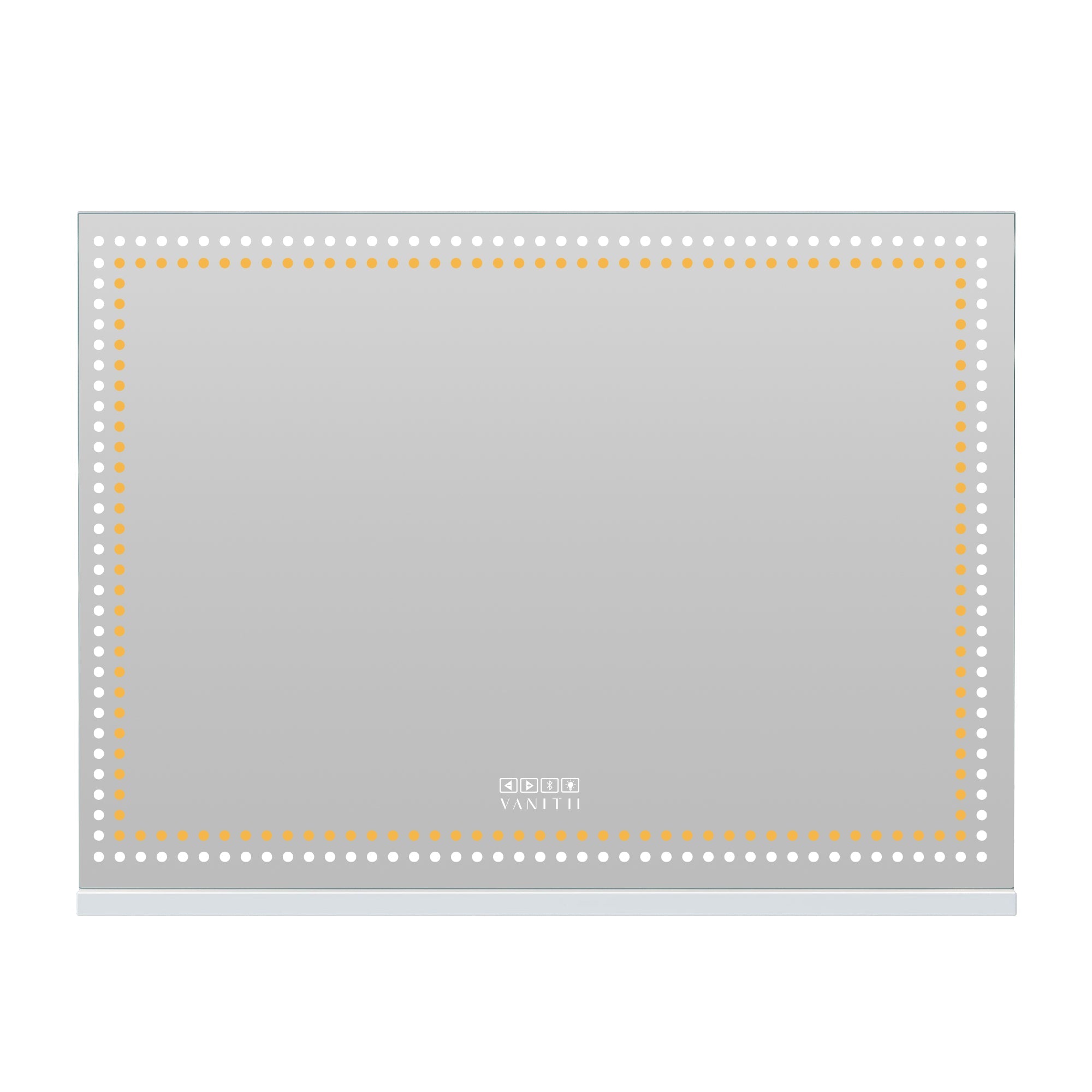 The VANITII DL Vanity Mirror is equipped with high-lumen LED lights, smart touch control, Bluetooth speaker, USB charging port, and detachable mirror base.The frame of the mirror features a simple white design, perfectly combining fashion and practicality.