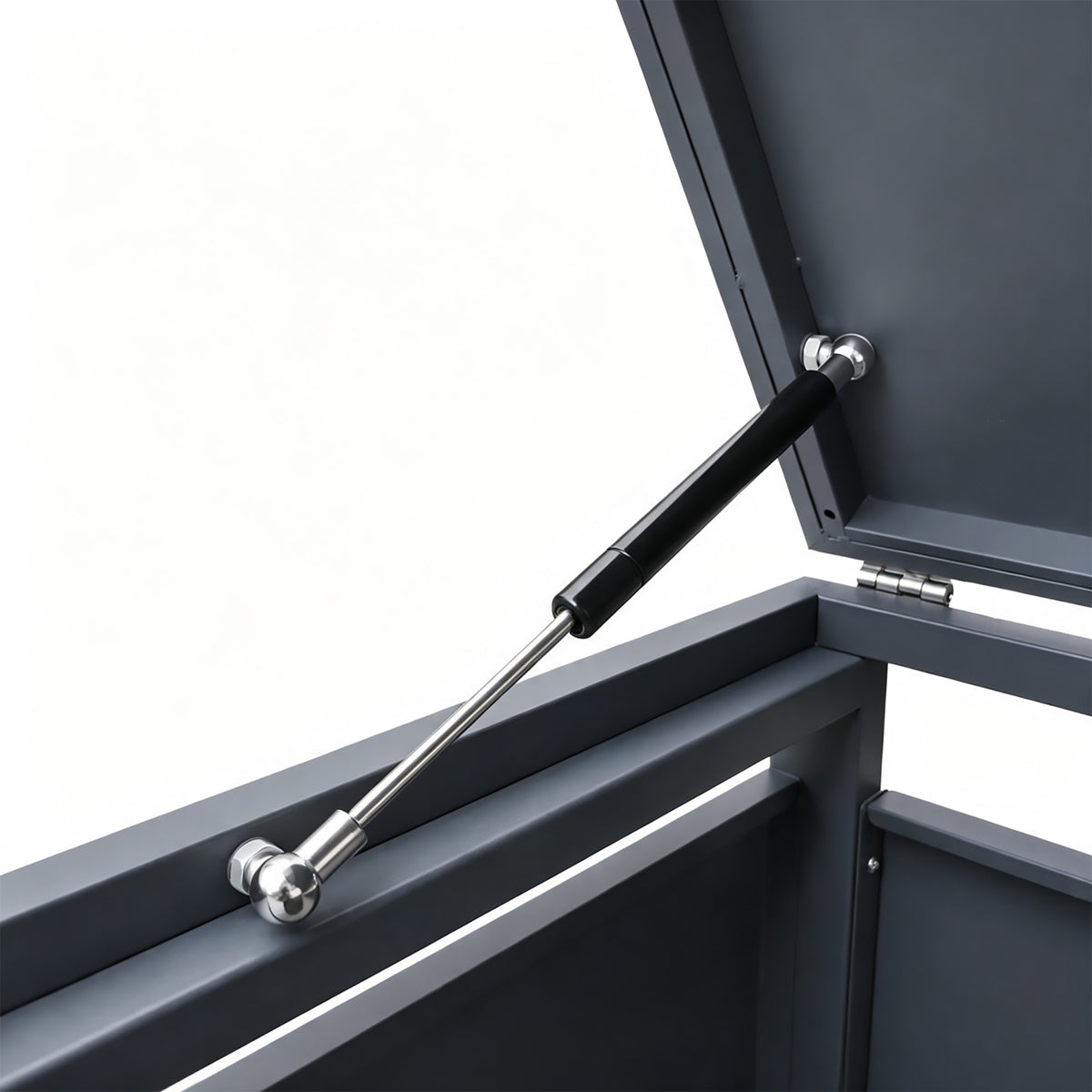 240L GREY SINGLE-DOOR STEEL TRASH CAN ENCLOSURE