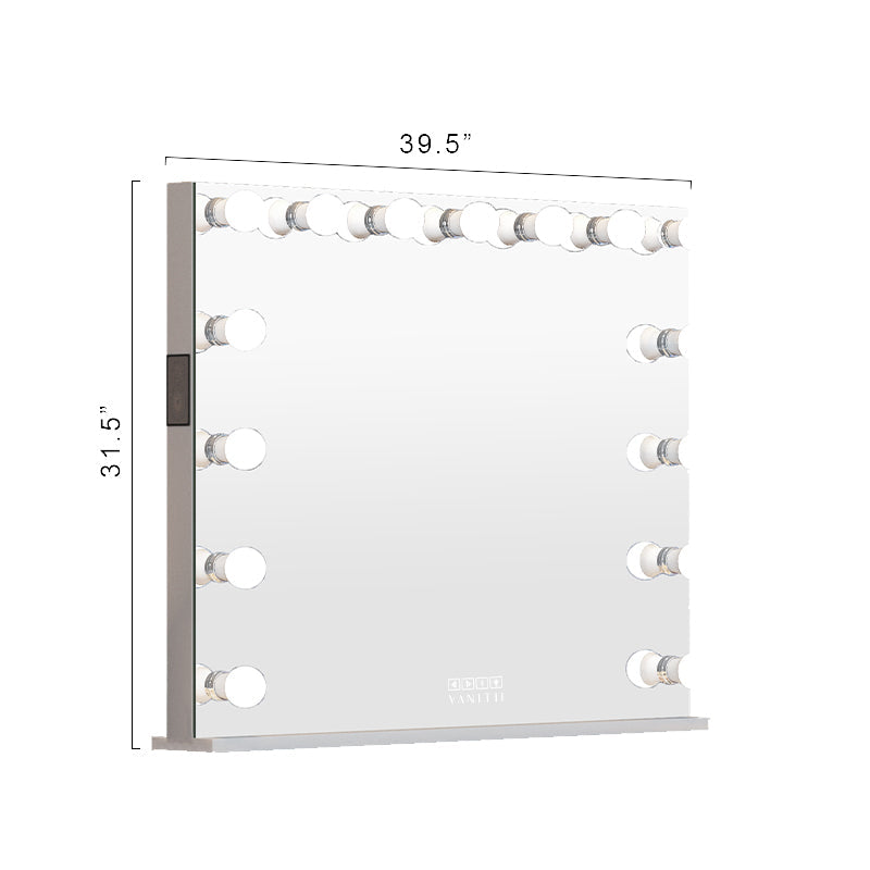Size of VANITII Marilyn Hollywood Vanity Mirror Pro Max - Tabletop or Wall Mount Vanity Mirror with 15 Dimmable LED Bulbs vanitii