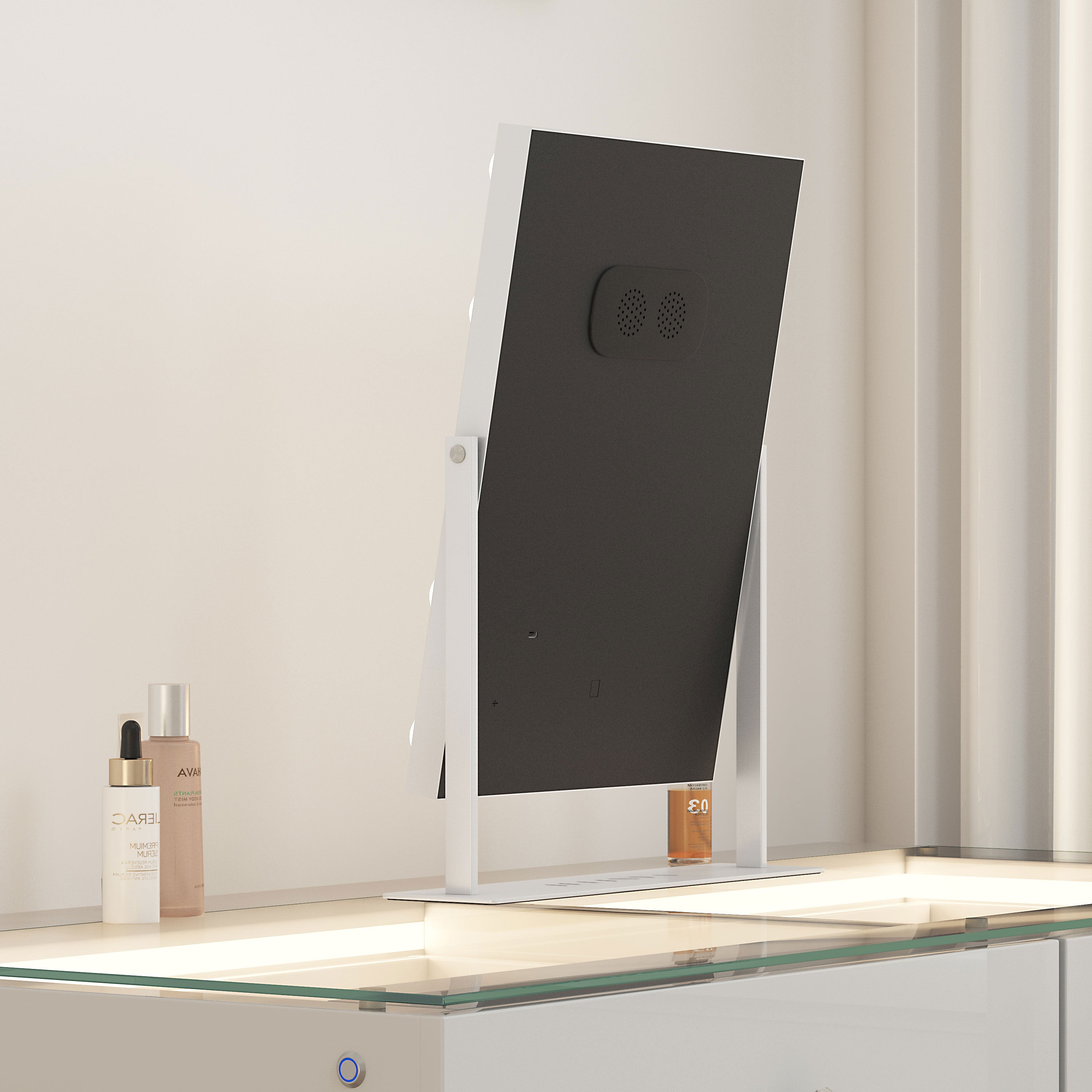 VANITII Hathaway Hollywood Slim Vanity Mirror with Wireless Charging L - 12 Dimmable LED Bulbs vanitii