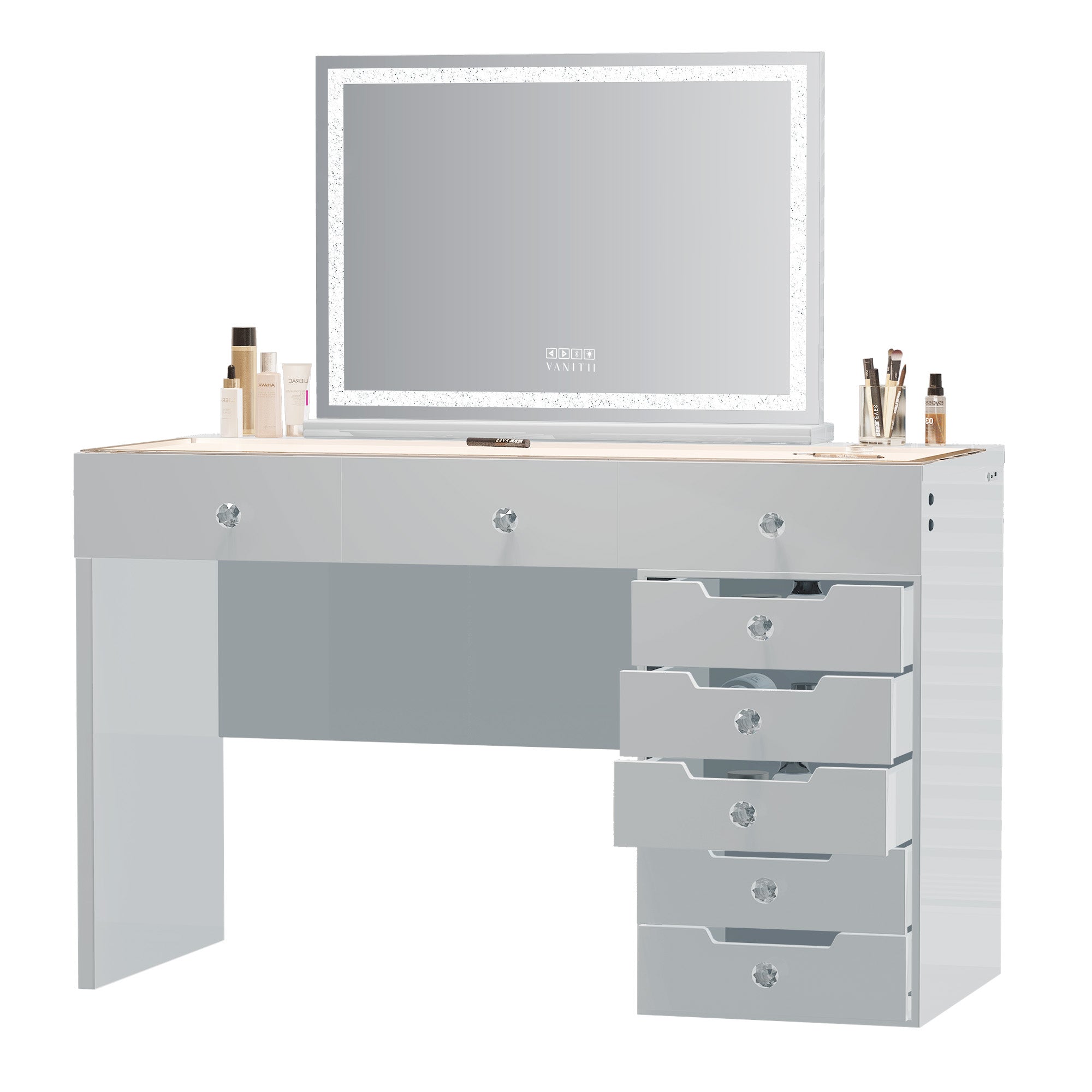 VANITII Diana Vanity Desk - 8 Storage Drawers vanitii