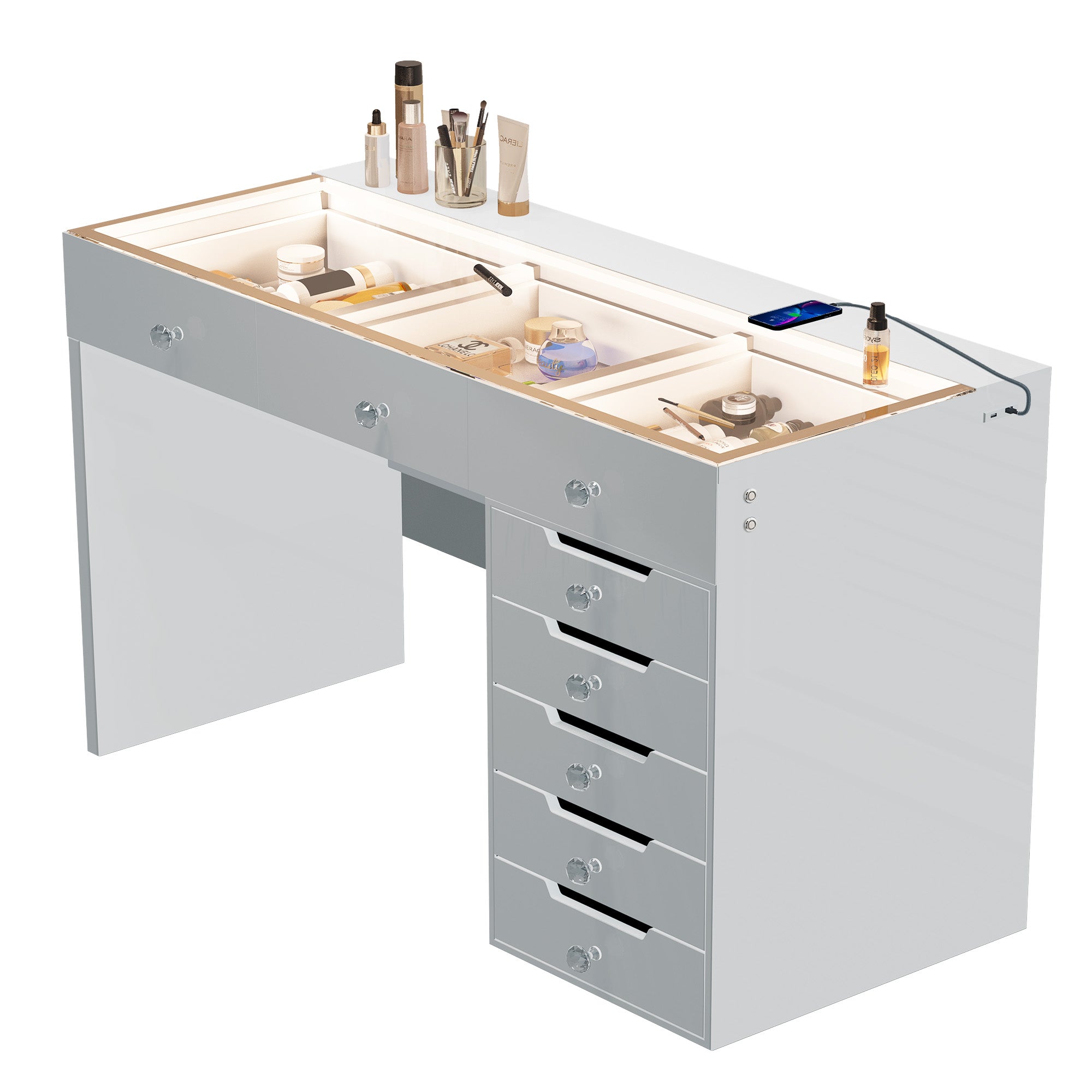 VANITII Diana Vanity Desk - 8 Storage Drawers vanitii