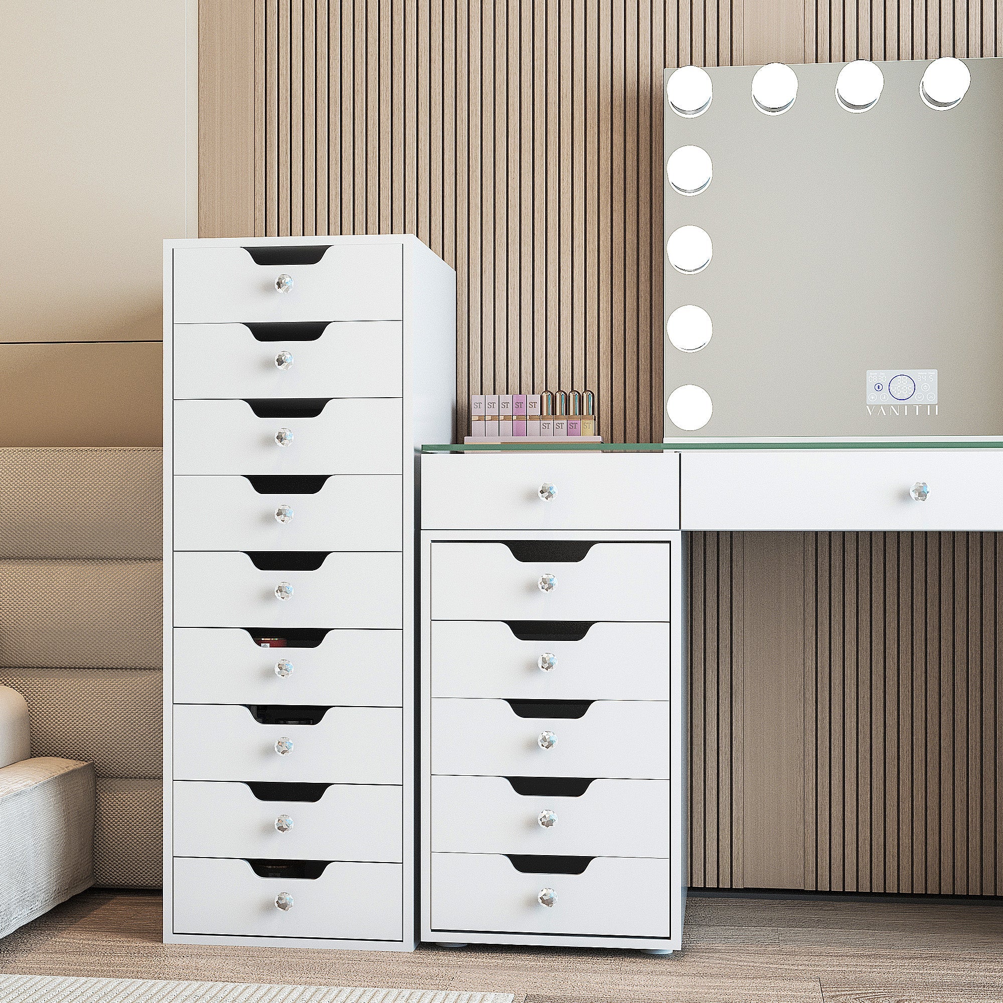 VANITII 9-Drawer Makeup Vanity Storage Unit vanitii