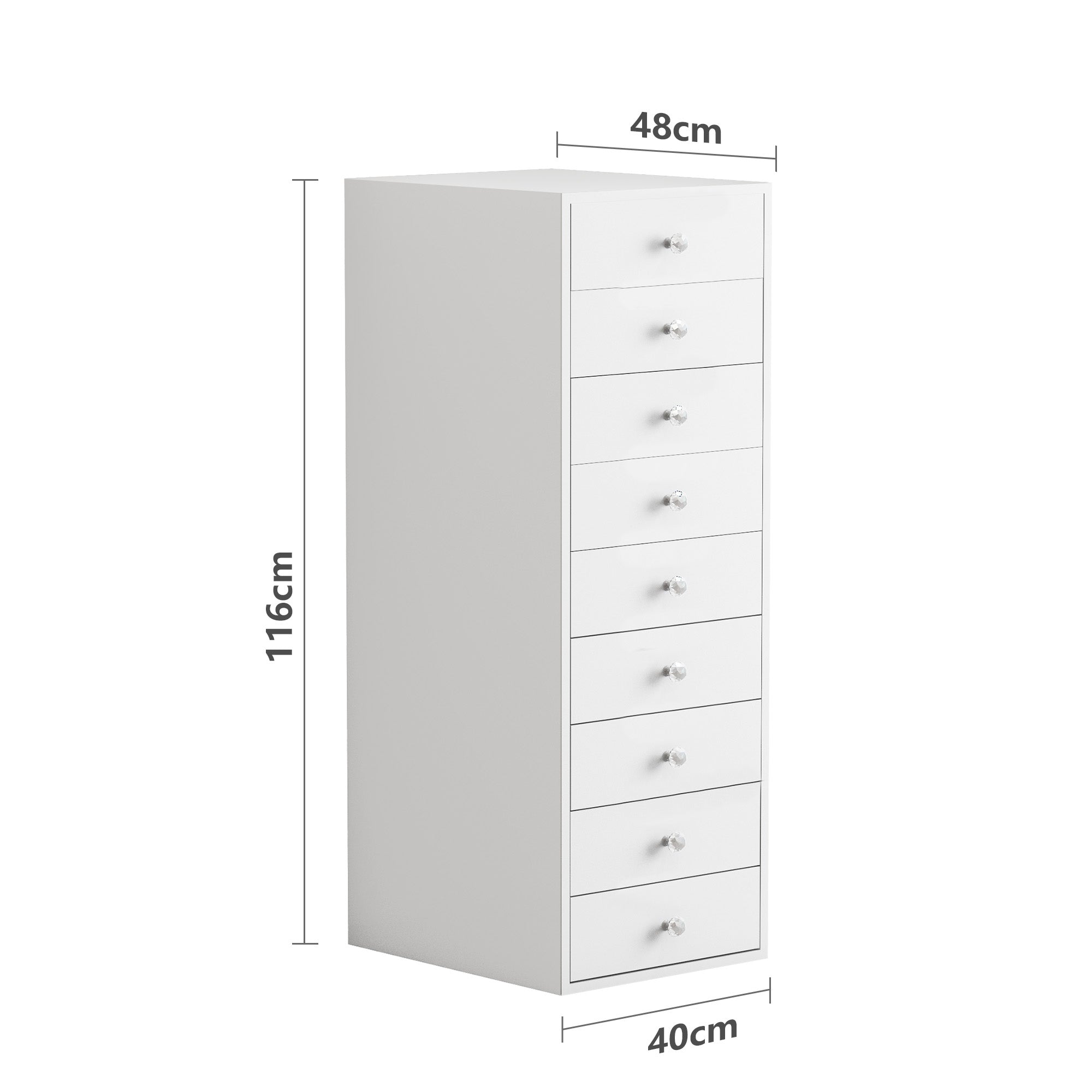 9 Drawer Makeup Vanity Unit Size