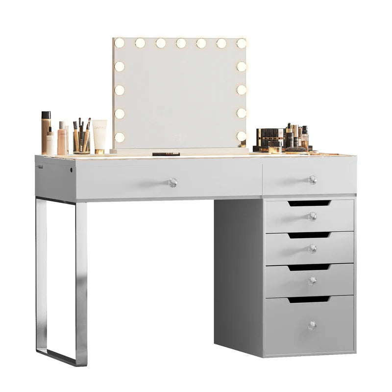 VANITII Diana Vanity Desk Pro - 6 Storage Drawers vanitii