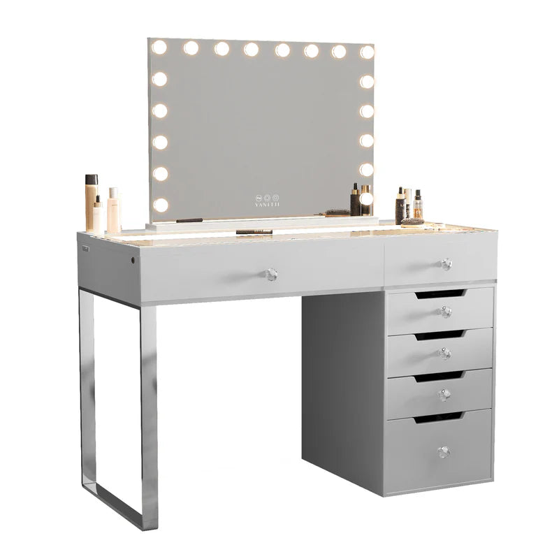 VANITII Diana Vanity Desk Pro - 6 Storage Drawers vanitii