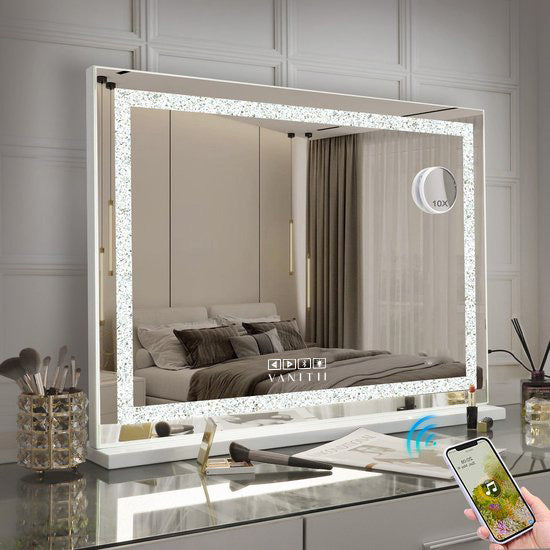 VANITII Crystal Hollywood Vanity Mirror with Bluetooth Speaker