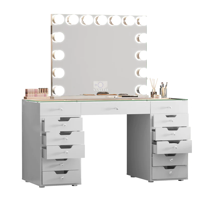 VANITII Eva-RGB Vanity Desk Pro - 13 Storage Drawers vanitii