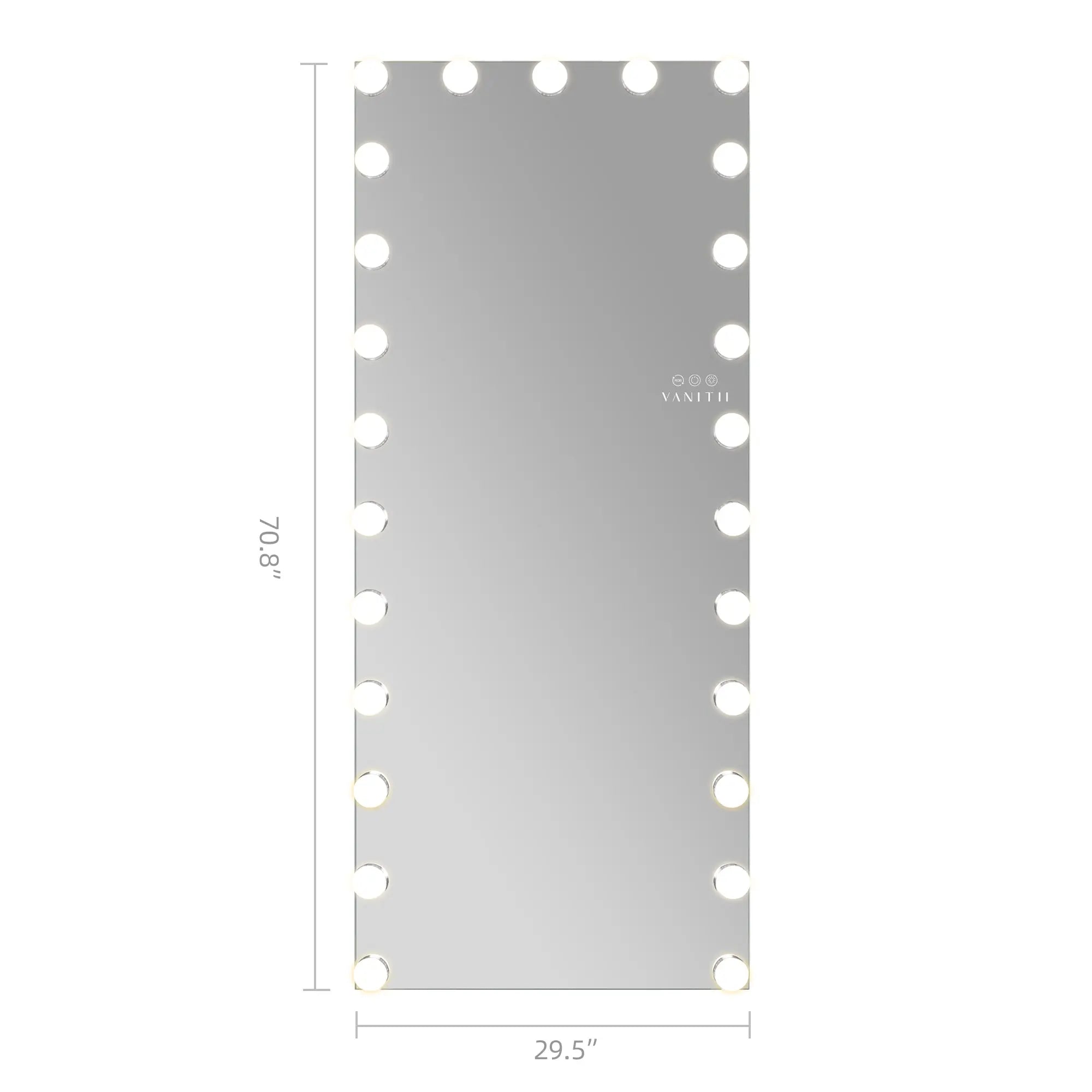 VANITII Glowy Hollywood Vanity Mirror - Full Length Vanity Mirror with 25 Dimmable LED Bulbs and RGB vanitii