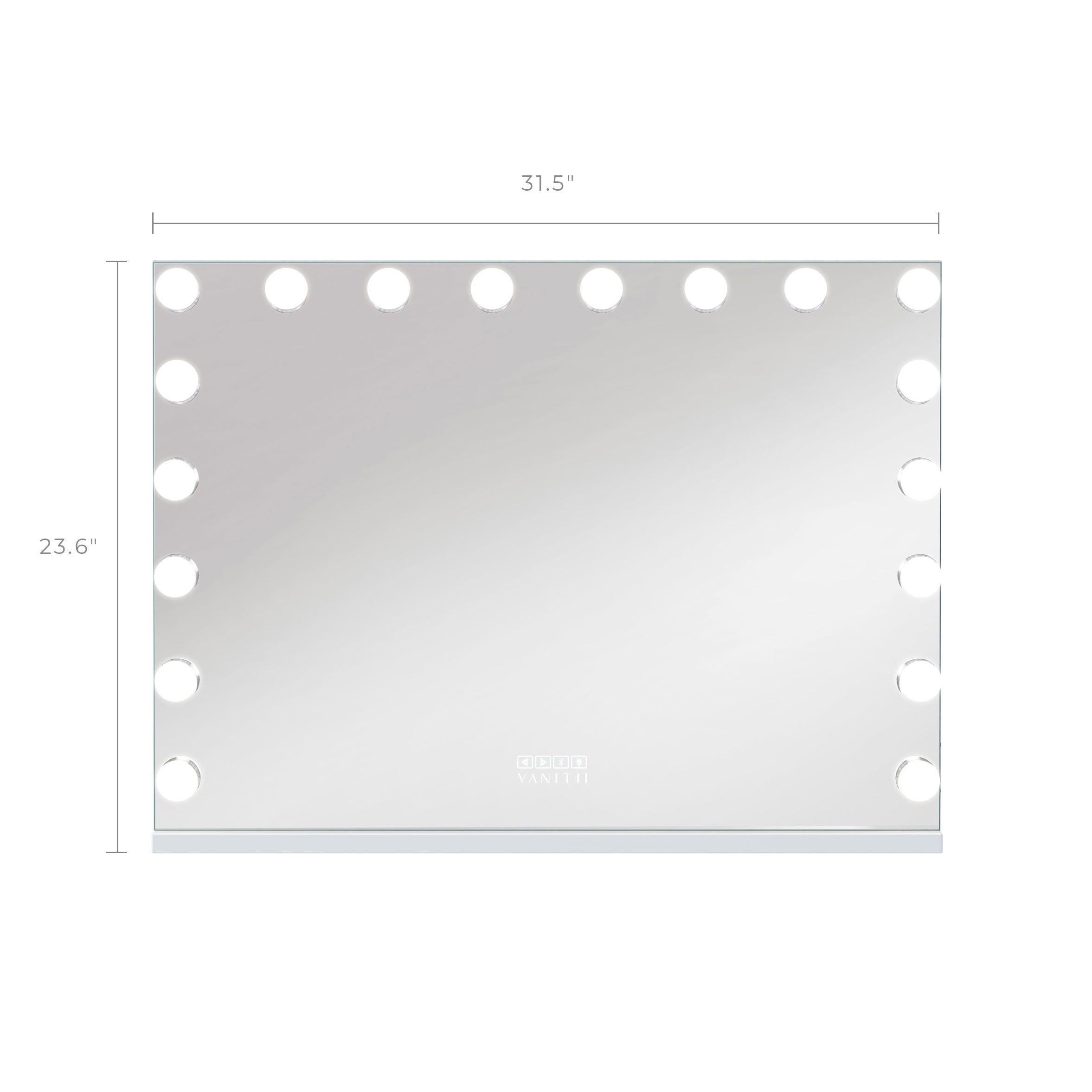 Mary Hollywood Vanity Mirror Pro with Bluetooth XXXL - 18 Dimmable LED Bulbs_VANITII